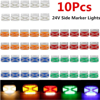 

10x 24V LED Dynamic Car Truck Side Marker Light Car External Lights Squarde Warning Tail Light Signal Lamp For Trailer Lorry RV