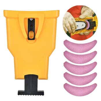 

Chainsaw Teeth Sharpener Portable Fast Grinding Sharpening Chainsaw Chain Woodworking Tools with 5pcs Whetstone Stone Grinder