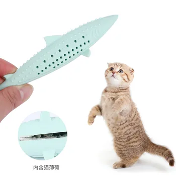 

Silica Gel Fish Cat Self Hi Bite Resistant Toy Sound Making Bell Catnip Fish Molar Rod Cat Teaser Pet Supplies