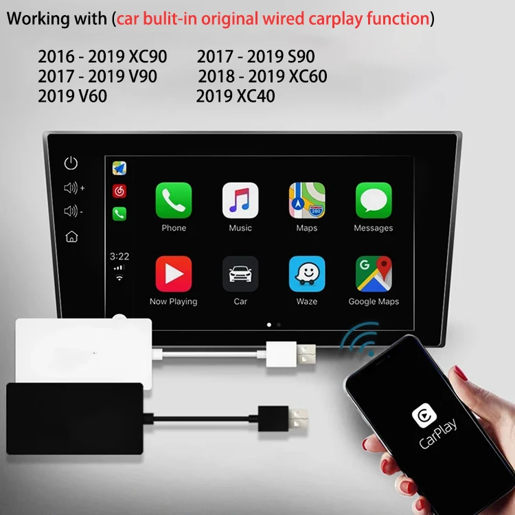 Проводной к беспроводной Apple CarPlay USB ключ подключи и играй Bluetooth WiFi CarPlay для автомобиля с OEM проводной Carplay - Название цвета: Volvo
