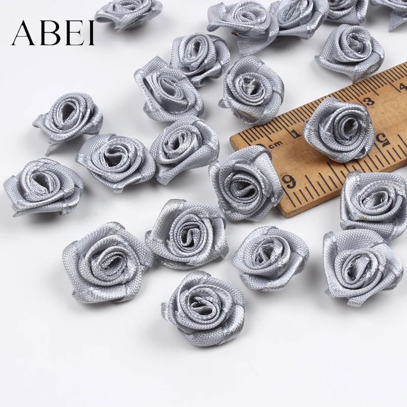 100 шт 15 мм серая Роза голова для свадебного скрапбукинга украшения DIY швейная одежда на заказ ленты аксессуары для бутика