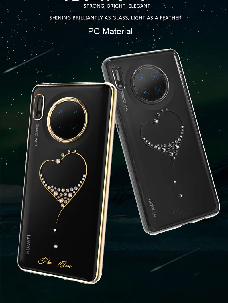 Kingxbar для huawei mate 30 Pro чехол противоударный Блестящий жесткий Алмазный кристалл mate 30 тонкий задний Чехол для телефона прозрачный
