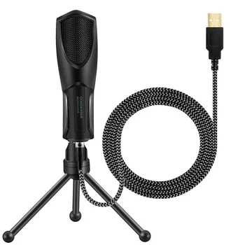 

RISE-Professional Condenser Microphone with Stand for Computer Phone PC Skype Studio Karaoke Mic Commute