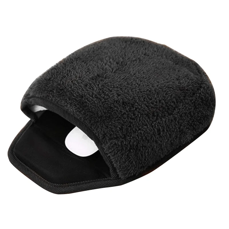 USB грелка для рук коврик для мыши удобный коврик для мыши с подогревом с напульсником Держите руки в тепле DOM668 - Цвет: Black