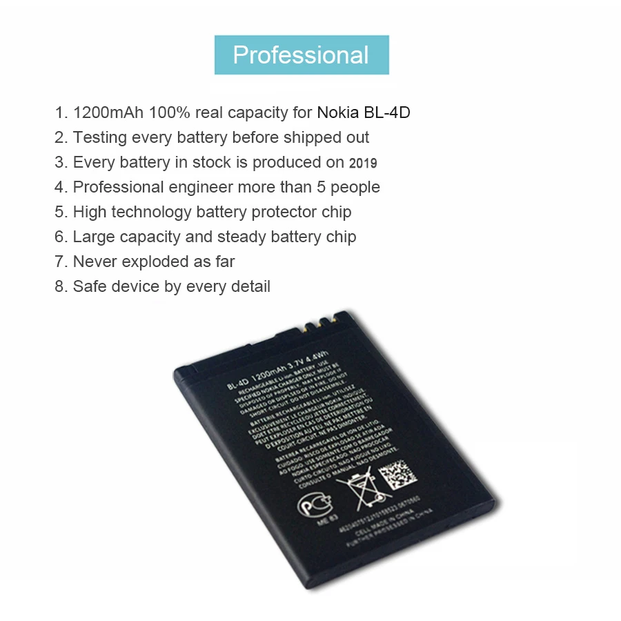 Аккумулятор PINZHENG для телефона Nokia BL 4D Сменный аккумулятор N97 mini N8 с функцией