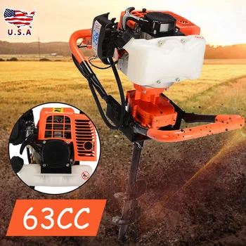 

Earth Auger Drill Bit+ 63cc Gasoline Power Post Hole Digger for Garden Farm Ground Drill Machine Power Tools Accessories