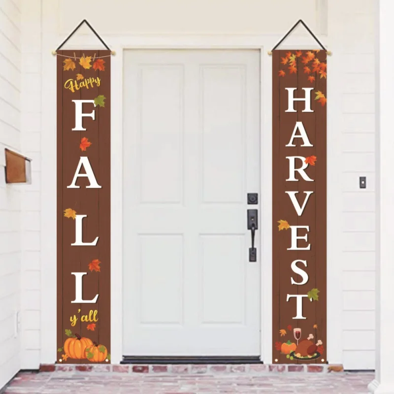 

Thanksgiving Porch Sign Door Hanging Banner Flag Welcome Quote Decoration For Yard Indoor Outdoor Party Home Decor