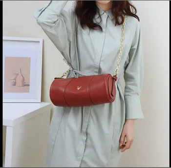 

Fashion Women Genuine Leather Bucket Bag New Handbag Mini retro Leather Handbags Women Shoulder Bag