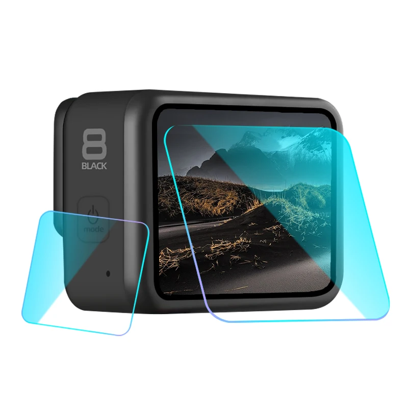 Черный цвет Защитный чехол с закаленным стеклом для Gopro Hero 8, Черная защитная пленка для экрана, чехол для Gopro, аксессуары для спортивной экшн-камеры - Цвет: Черный цвет