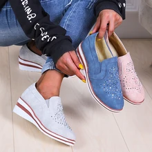 Женская прогулочная обувь; обувь без застежки на толстой подошве; женская уличная обувь; женские кроссовки; Mujer Zapatos Chaussure; большие размеры 35-43