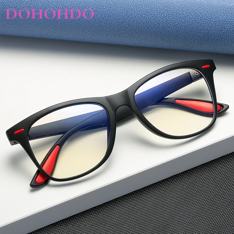 Dohohdo 2022 New Classic Blue Light Blocking Occhiali Uomo Square Matte Black Women Anti Ray Lens Unisex Gaming Eyewear Product