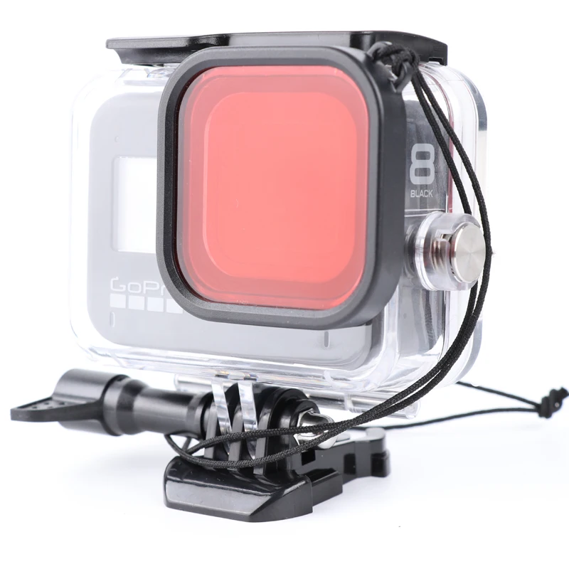 Для Gopro Hero 8, черные аксессуары, фильтр для дайвинга, красный, розовый, фиолетовый, Водонепроницаемый Чехол, корпус для подводного плавания, набор фильтров для дайвинга