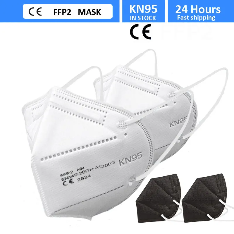 Mascarilla FFP3 KN95 de 5 capas, máscara de protección de 2 colores, respirador de seguridad, antipolvo, anticontaminación, FFP2, envío en 24 horas