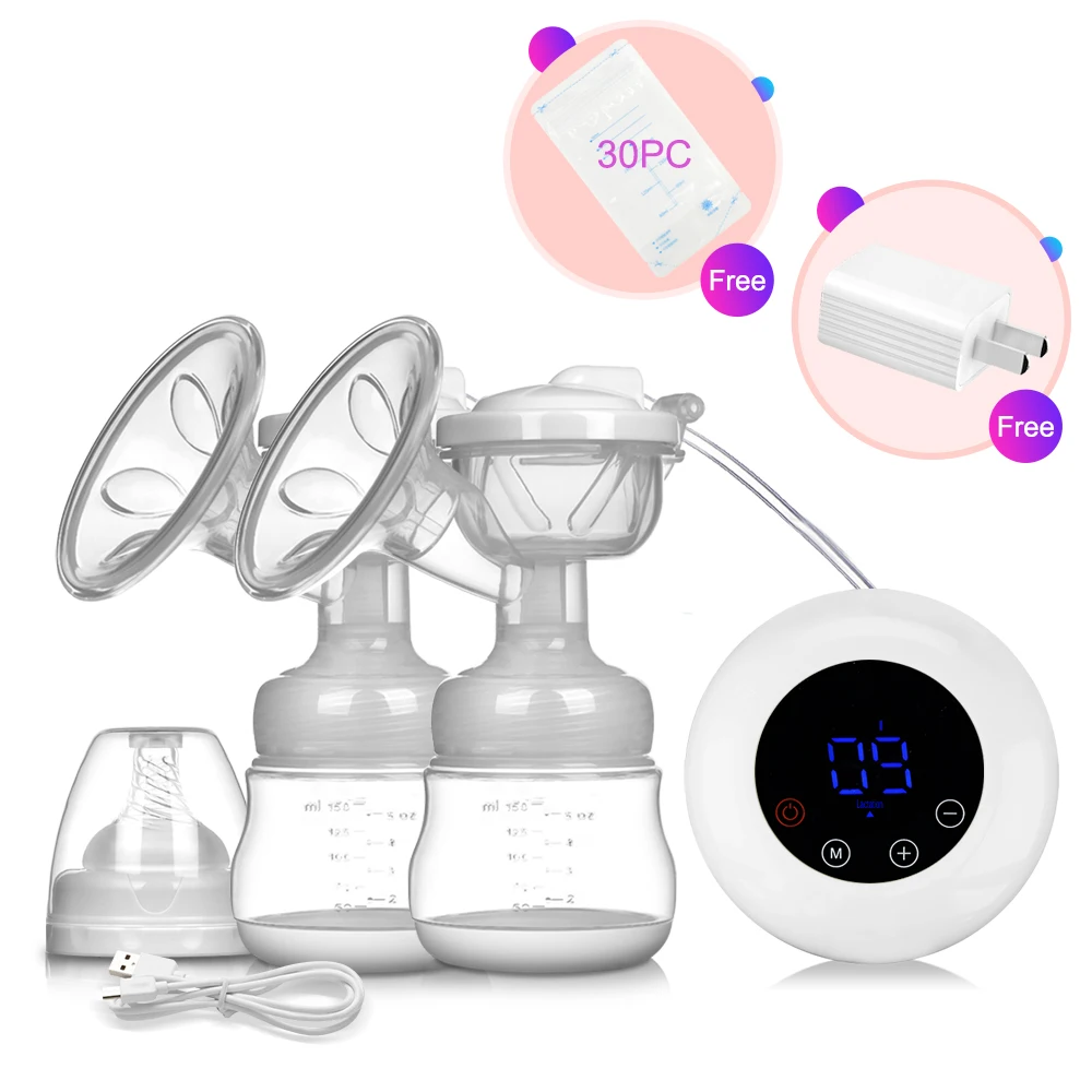 bellababy double electric breast pump USB BPA free Electric Breast Pump Charged Easy Convenient Charged Easy Carry Outdoors Milk Pump Postpartum Supplies breast milk extractor Electric breast pumps