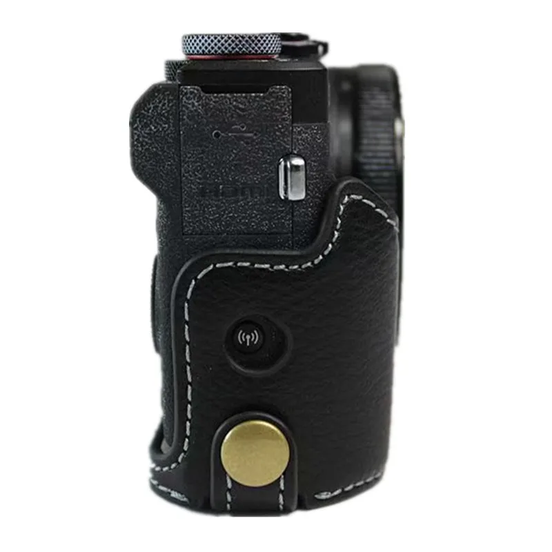 Чехол из натуральной кожи для камеры для Canon Powershot G7 X Mark III gsxxiii G7X3 Половина корпуса камеры Нижняя крышка черный кофе