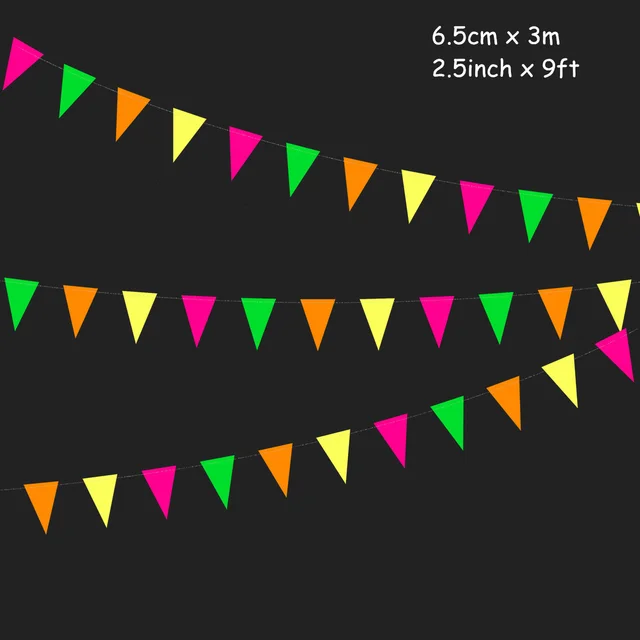 Get Your Glow On Birthday Party Supplies Neon Banner Fluorescent Balloon Garland For Glow In the Dark Bachelor Party Wedding Flag garland