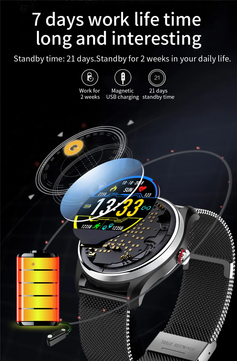 TROZUM MX9 ЭКГ Смарт-часы кровяное давление PPG пульсометр Монитор артериального давления многоязычные умные часы для мужчин и женщин