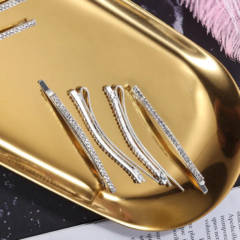 1/12 pcs Rhinestones Hair Clip Women Hair Accessories Crystal Clips Girls Barrette pins Jewelry