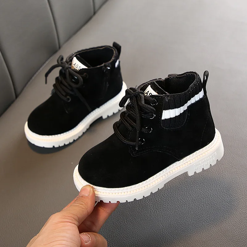 Осенне зимние ботинки для маленьких девочек и мальчиков Ботинки малышей Детские