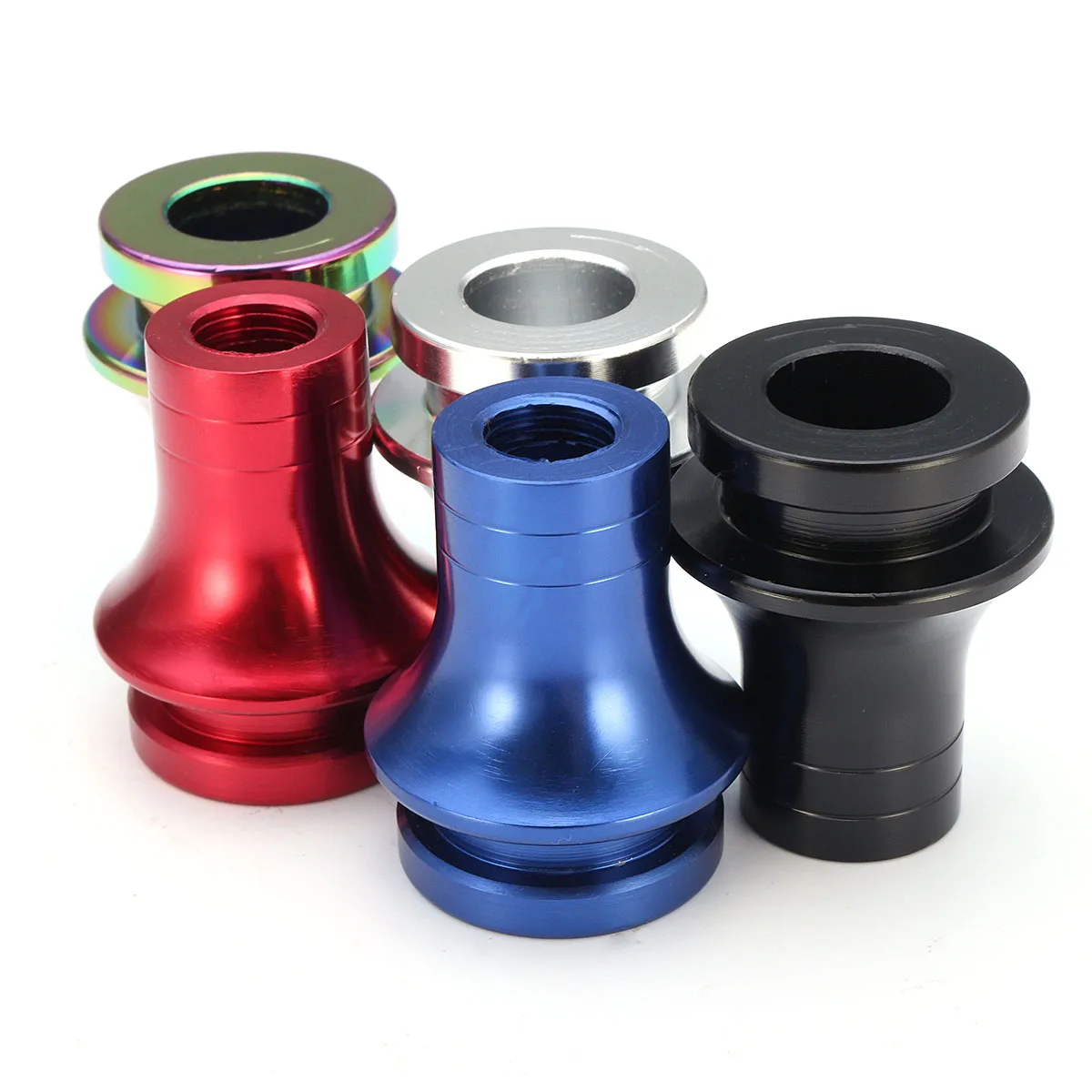 Aluminum Shift Knob Boot Retainer Jam Nut Adapter for Manual Gear Shifter Lever M12 x 1.25 with 3 Pcs Threading Copper adapters M8x1.25 M10x1.5 M10x1.25