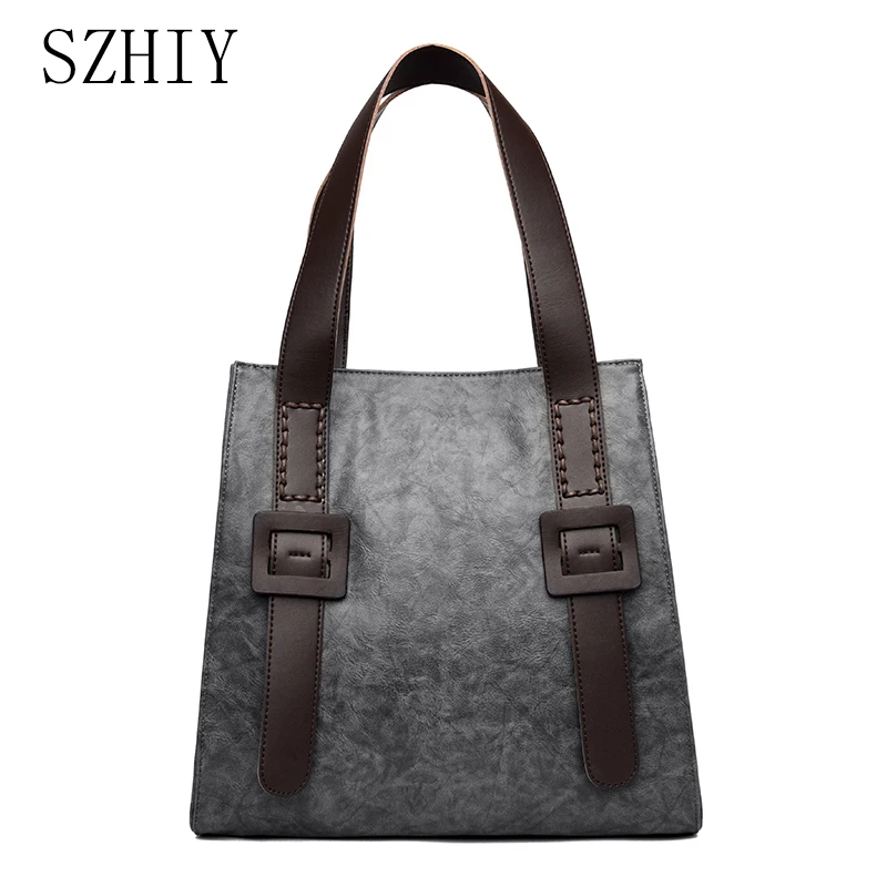 

Vintage Handbag Monederos Para Mujer Minimalist Big Shoulder Bag Women High Capacity Business Button Atmosphere 2020 Tote Black