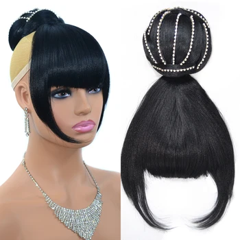 

Beiyufei Synthetic Hair Buns with bangs Clip-in Chignons Heat Resistant Fiber Black colors Hair Piece Ponytail For Women