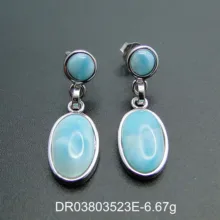 Натуральные Серьги Larimar, тонкая бижутерия; серьги-подвески, 925 пробы, серебряные ювелирные изделия, серебряные серьги для женщин