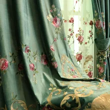 Европейский минималистский современная роскошная вышивка затенение шторы для гостиной столовой спальни