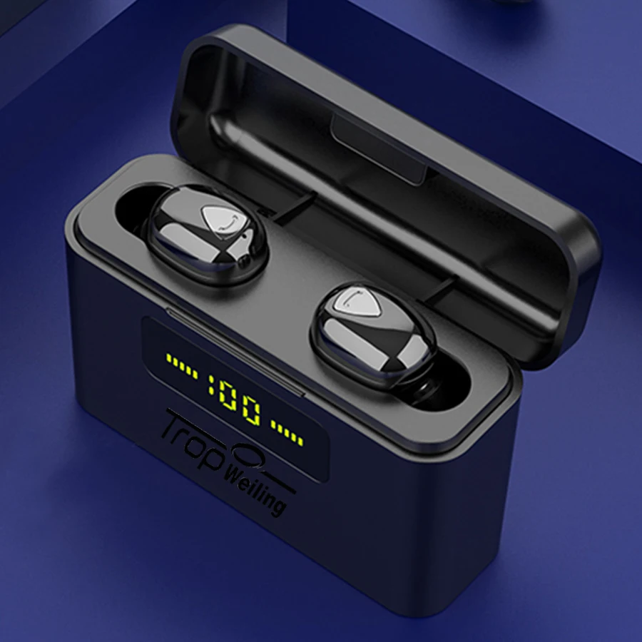 TWS Bluetooth наушники с микрофоном светодиодный дисплей Беспроводная зарядка