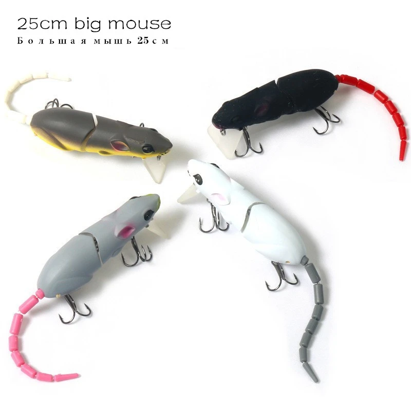 

Fishing Rat 15cm With Treble Hook Jigging Lure 2 Section Swimming Big Mouse Bait Bell Sound Wobbler Isca Bass Trout Pike Catfish