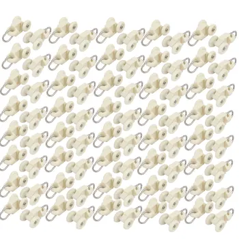

uxcell 13mm Dia Wheel Plastic Swivel Eye Ring Curtain Track Rail Roller Beige 80pcs