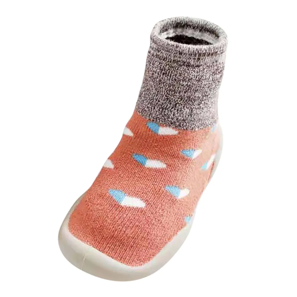 Toddler Baby Girls Boys Soft Cute Boots Striped Baby Socks Floor Non-slip Warm Soft Sole Rubber Shoes baby Socks Fashion