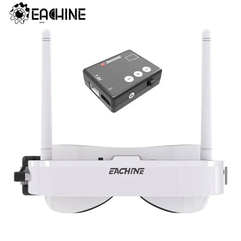 Eachine EV100 720*540 5 8G 72CH FPV очки белые NTSC/PAL с мини видеорегистратором 7 4 В батарея 1000 мАч