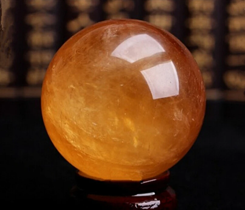 ---522+++Natural light yellow crystal ball Feng Shui lucky ornaments decorations Wang town house living room ward tran | Дом и сад