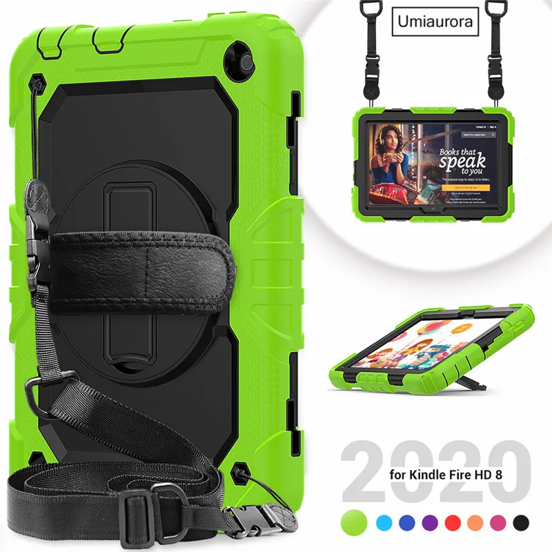 Tablet-Hülle für Kindle Fire 8 10 HD8 HD10 Plus 2020 2021, robuste, stoßfeste Silikonhülle für Kinder für HD 7 2017_voghion.com