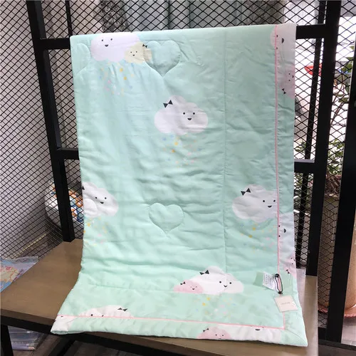 Double sided Tiansi summer quilt washable air conditioner by children cartoon kindergarten baby summer nap single thin quilt - Цвет: 7