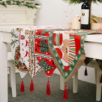 

Christmas Tree Elk Snowman Garland Table Runner Christmas Decorations for Home Xmas Ornaments New Year 2021 Gifts Navidad Decor