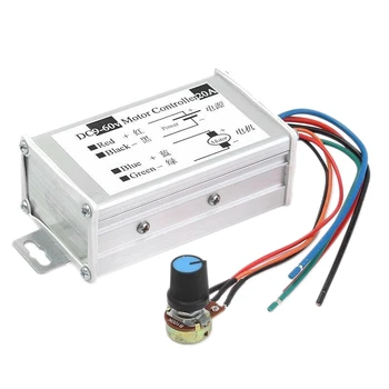 

DC 9V - 60V Max 20A PWM Motor Stepless Variable Speed Control Controller Switch