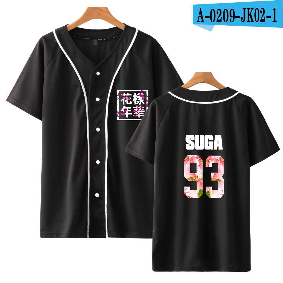 Bangtan Boys, K-POP Корейская Бейсбольная Футболка женская/мужская летняя Бейсбольная Футболка парная футболка с круглым вырезом хип хоп Harajuku повседневная одежда - Цвет: black