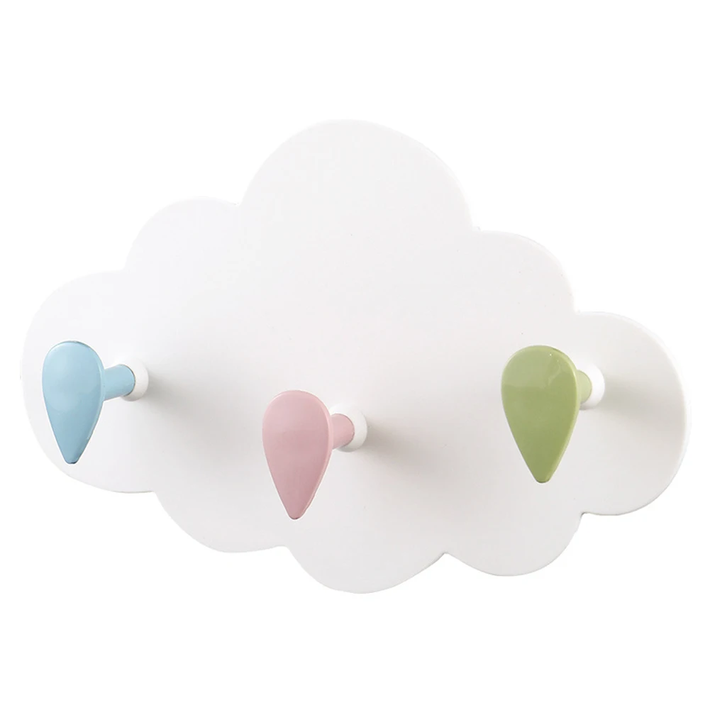 

3 Hooks DIY Decoration Plastic Wall Mounted Holder Hanger Clothes Hanging Self-adhesive Cloud Shape Towel Rack