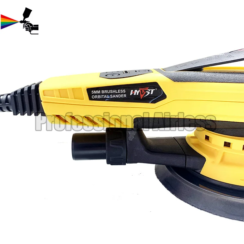 HYVST 6 Inch Wall Grinding Machine Orbital Motor Electrical Multifunction Vacuum Head Putty For Car Polisher Wood Corners Sander 4