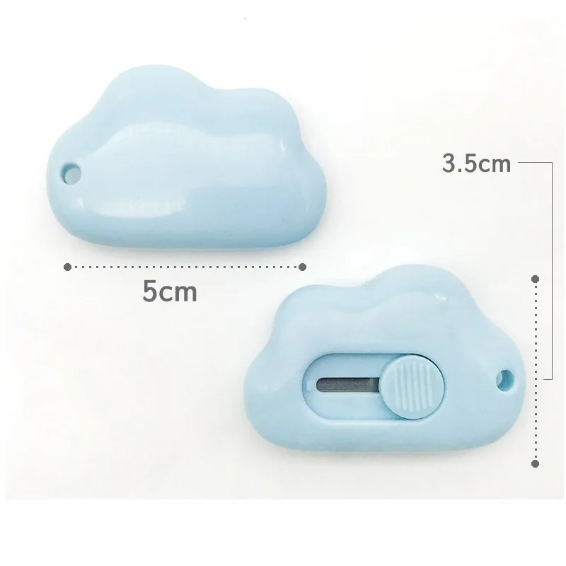 Mini Cloud Utility Knife Set Automatic Rebound Steel Blade Paper Cutter Opener for Letter Box Wrapping Cutting School F359 box cutter utility knife paper cutting knife cutting knife paper cutter art knife box opener 2pcs