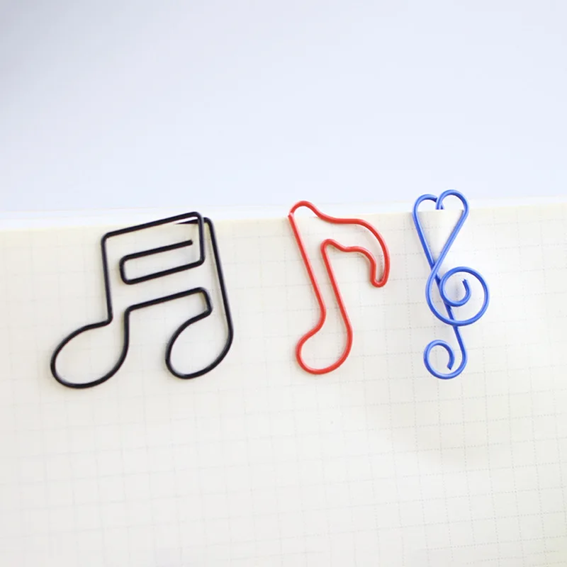 10pcs Music Note Paper Clip Bookmark Learning Paperclip Musical