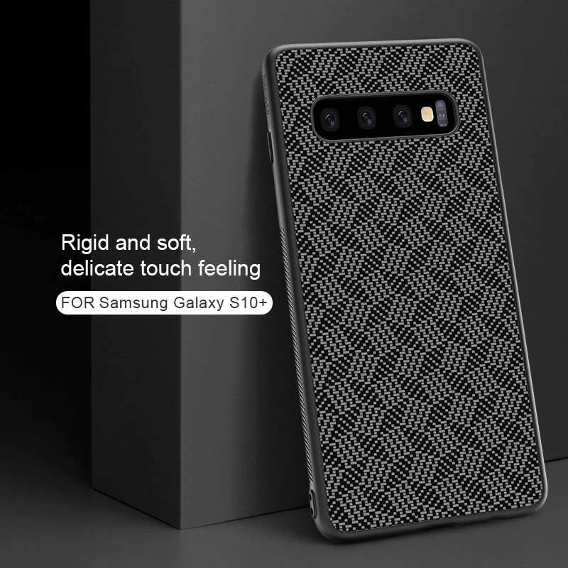 3D Текстурированный чехол s для samsung Galaxy S10 Plus S10e чехол задняя крышка Nillkin жесткий PC+ Мягкий ТПУ нейлоновое волокно защитный чехол для телефона