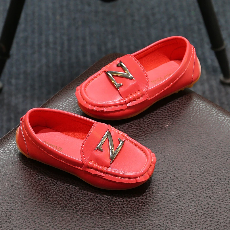 Sandal for girl Baby Boys Leather Shoes Children Loafers Slip-on Soft Leather Kids Flats Fashion Letter Design Candy  For Toddlers Big Boys leather girl in boots