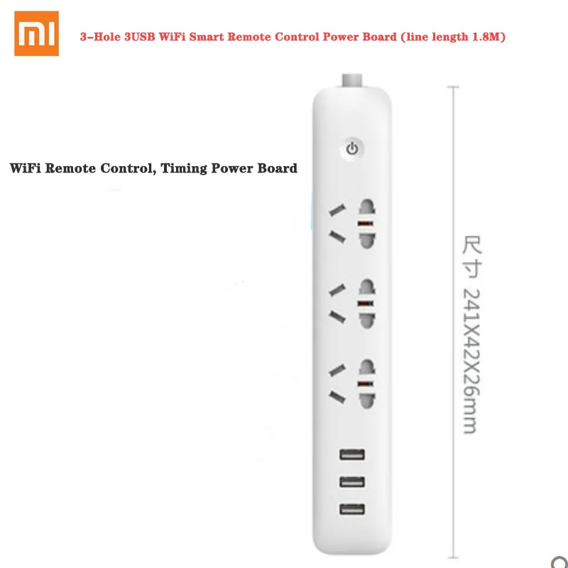 Xiaomi Mi дома wifi интеллектуальная розетка бытовой удлинитель плата питания USB быстрая зарядка 2500 Вт 10A 250 В - Цвет: Smart 3 Holes 3 USB