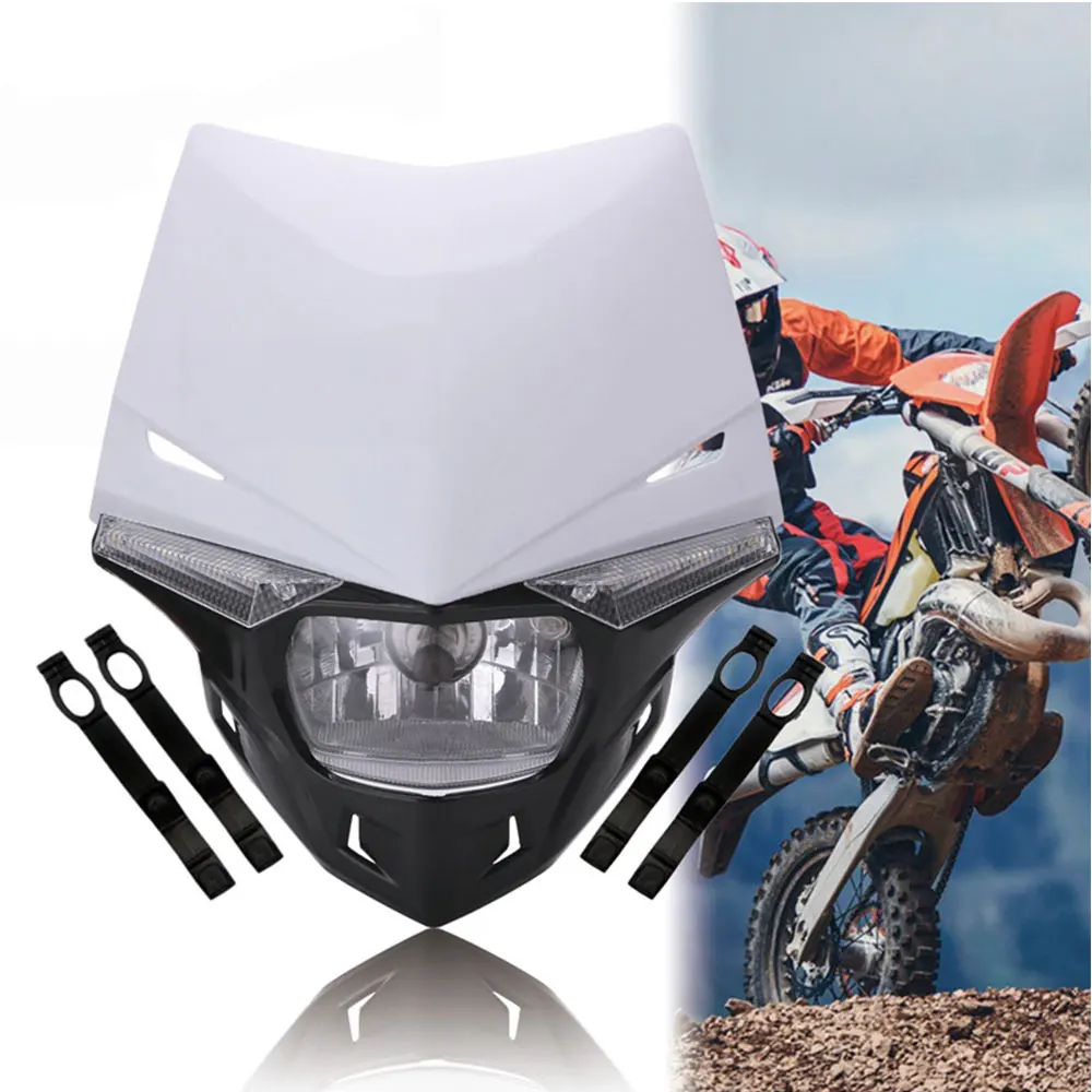 White Universal S2 12V 35W Universal Motorcycle Headlight Head Lamp Led Lights For Dirt Pit Bike ATV 
