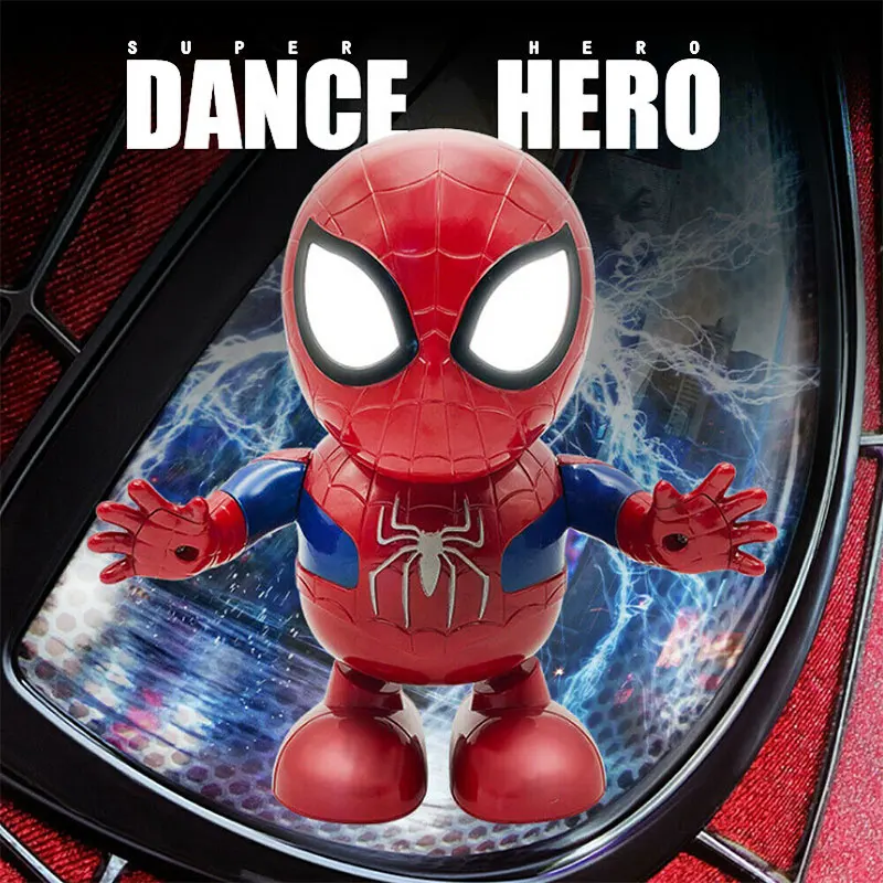 Дизайн для Мстители Super hero "Человек-паук" для танцев фигуркы игрушки с Led светильник музыка робот hero электронные игрушки для детей