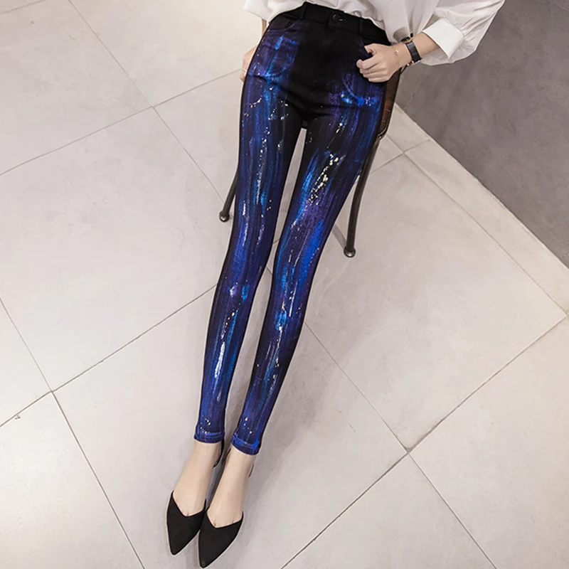

European Station 2020 Spring Autumn New European Goods High Waist Pants Tight Stretch Pants Feet Pants Leggings Women Wear Tide