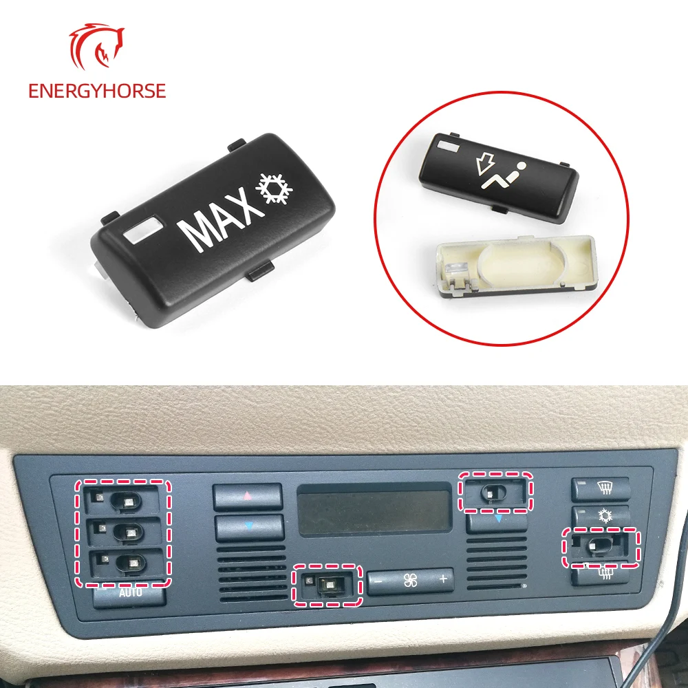 Car A/C Heater Climate Temperature Control Push Button Air Condition Key Cap Climate Control Cover For BMW 5 Series E39 X5 E53 3